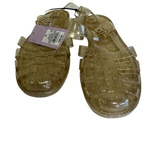 wild fable Gold Glitter Jelly Sandals